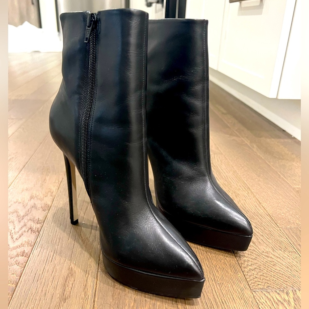 Steve Madden black heel boots, size 8M